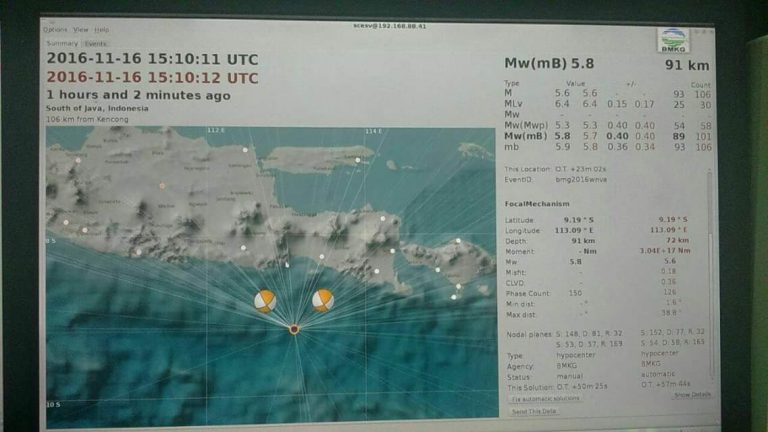 Gempa Bumi Guncang Jawa Timur,  Bali dan Lombok
